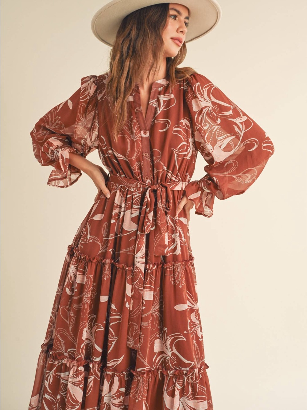 Tiered Floral Maxi Dress